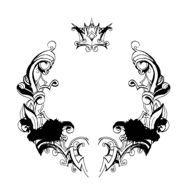 Kurdele şablonu davetiye kartpostal şablonu süsleme barok sanat yeni motifi