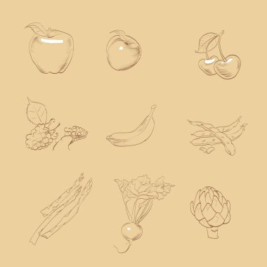 Sebze ikonu. Meyve oyması.