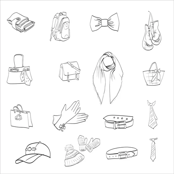 Giysi seti, vektör illüstrasyonu