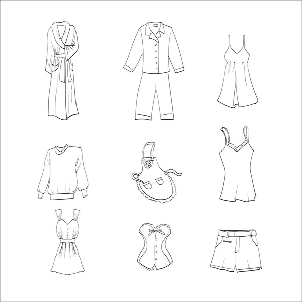 Vector Illustration Fashion Summer Icons — Stock Vector