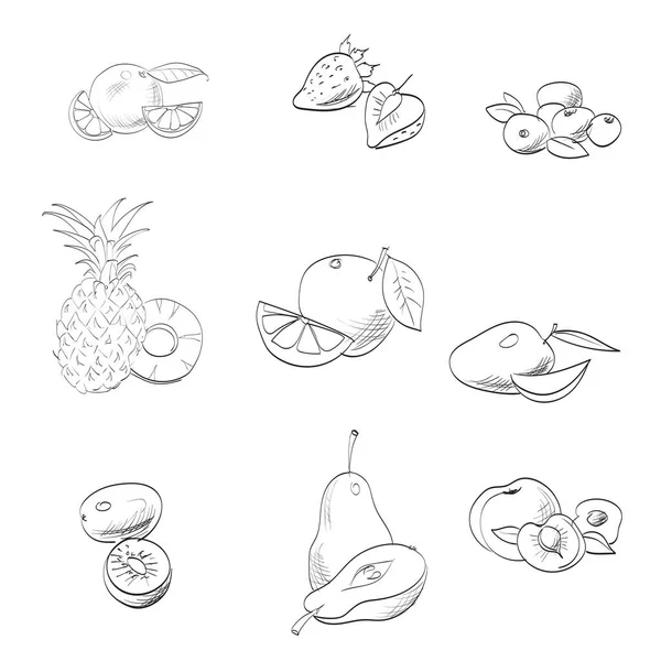 Ensemble Vectoriel Fruits — Image vectorielle