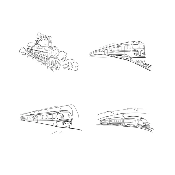 Иконки Поезда Векторная Иллюстрация — стоковый вектор