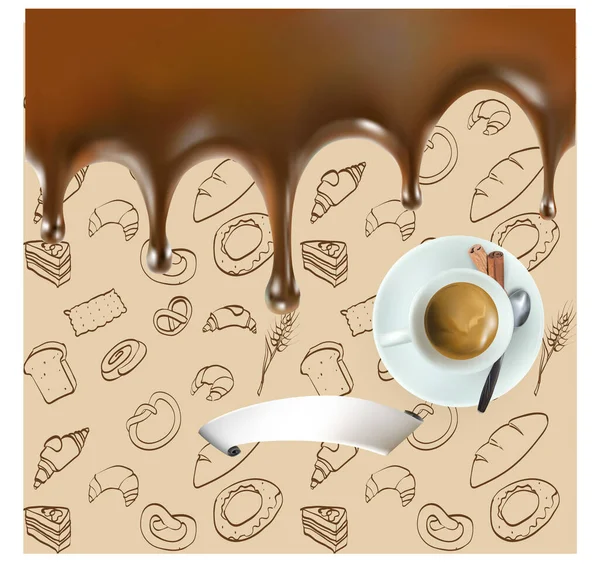 Cioccolato Rendering Schizzi Latte Isolato Illustrazione Vettore — Vettoriale Stock