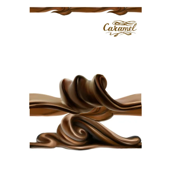 Chocolade Weergave Melk Spatten Geïsoleerde Illustratie Vector — Stockvector