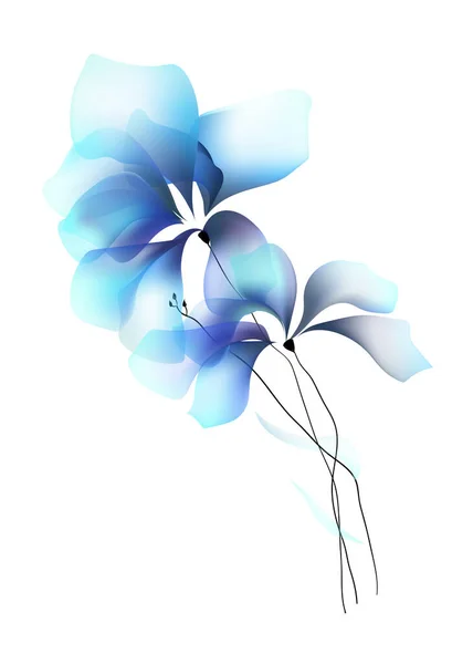 Suluboya Çiçekleri Şablon Çerçeve Vignette Davet Illüstrasyonu — Stok Vektör