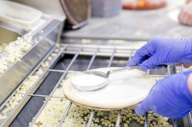 Pizza chef maker Bankası ticari lokanta mutfağı'sos koymak