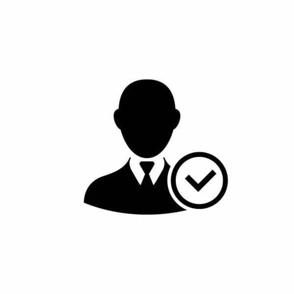 Ikona Profilu Użytkownika Znakiem Wyboru Wektor Płaska Ilustracja — Wektor stockowy