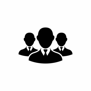 Takım ikonu. Vektör basit iş adamlarını izole etti.
