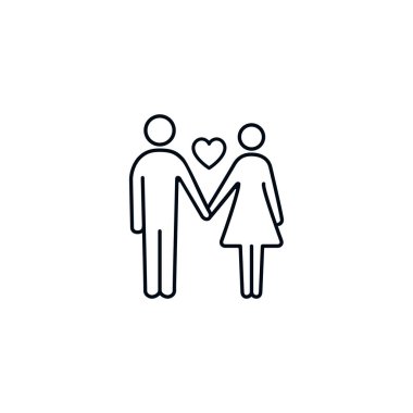 Aşık erkek ve kadın ikonu. Vektör izole illüstrasyonu.