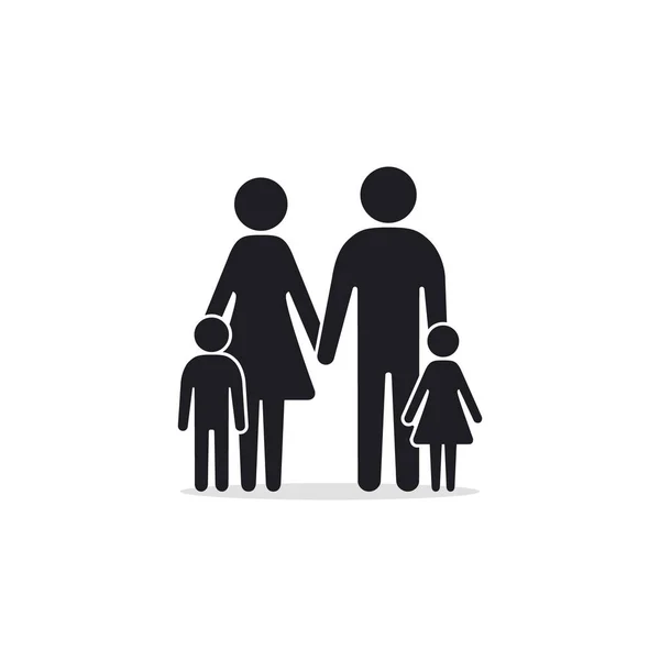 Familiensymbol Vektor Isoliert Einfache Schwarze Illustration — Stockvektor