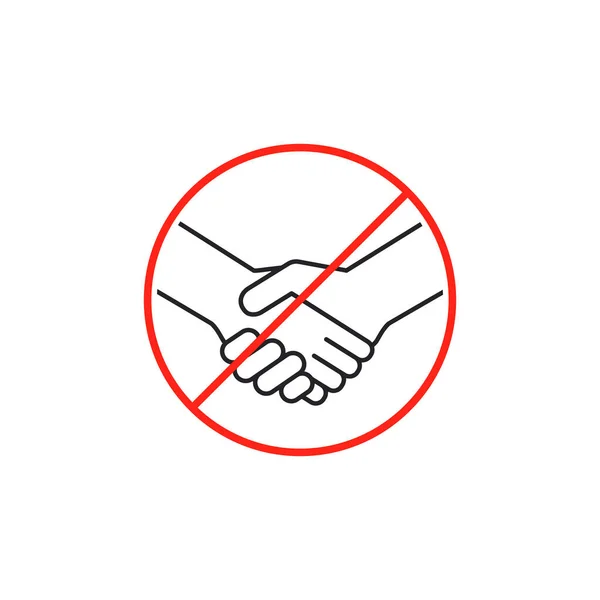 Handshake Icon White Background Vector Flat Style Avoiding Physical Contact — Stock Vector