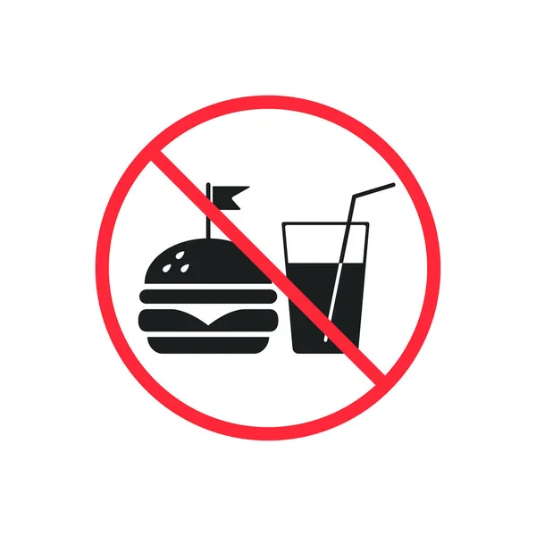 Brak Ikony Fast Food Drink Prohibicji Symbol Izolowany Wektora — Wektor stockowy