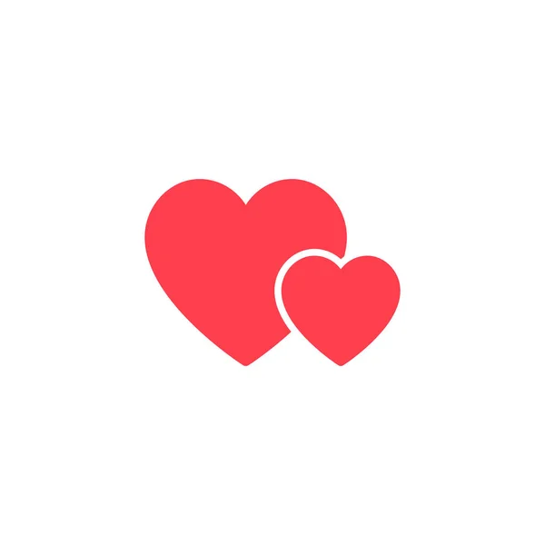 Two Hearts Icon White Background Vector Flat Illustration — стоковий вектор