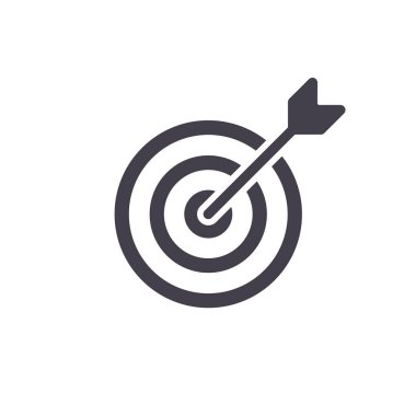 Hedef hedef ikonu. Başarılı bir atış. Vektör illüstrasyonu.