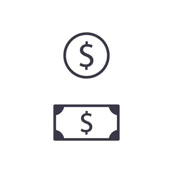 货币图标矢量简单平面设计说明 — 图库矢量图片