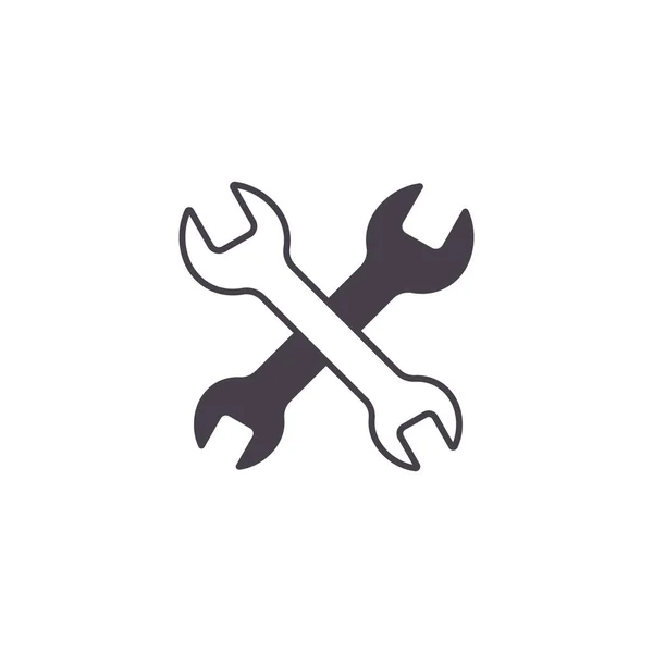 Icona Strumenti Simbolo Vettoriale Chiavi Incrociate Concetto Servizio Riparazione Manutenzione — Vettoriale Stock