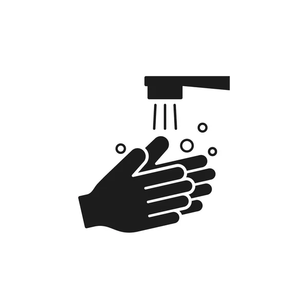 手ベクトルアイコンを洗う シンプルなフラットデザインイラスト 衛生概念 — ストックベクタ