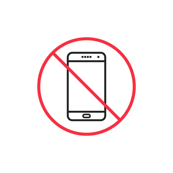 Geen Telefoon Pictogram Vector Geïsoleerd Eenvoudig Teken — Stockvector