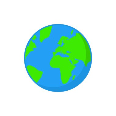 Dünya ikonu renkli Vektör. Web için düz tasarım vektör çizimi. Dünya basit simgesi.