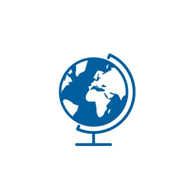 Küresel Simge Vektörü düz dizayn Dünya sembolü.