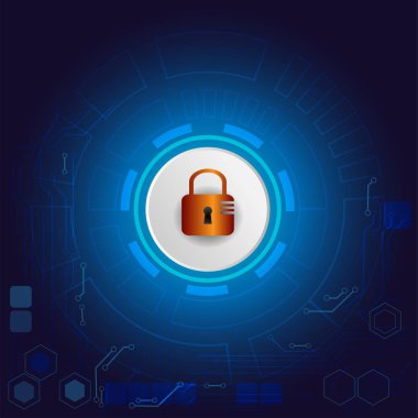 Sanal mavi perde kilit arka plan ile. Modern ekran teknolojisi. Sanal ekran teknolojisi kavramı.