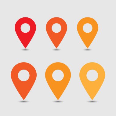Vektör harita işaretçi simgesi. GPS konumu sembolü. Düz tasarım stili.