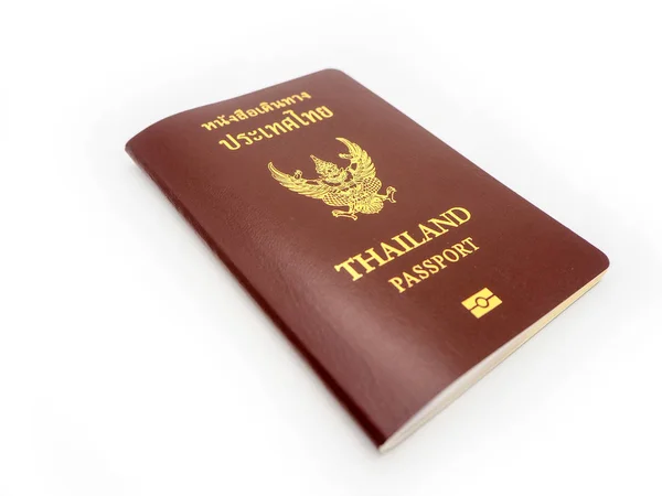 Cestovní Pas Thajska Identifikace Občan Izolovaný Bílém Pozadí — Stock fotografie