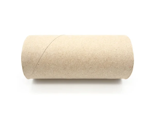 Корпус Бумажного Рулона Пустой Рулон Туалетной Бумаге Изолирован Белом Фоне — стоковое фото