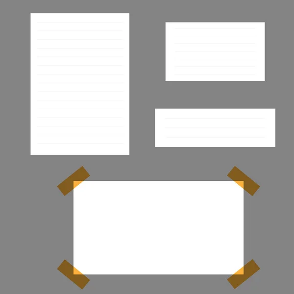 Leere Quadratische Notizblock Seiten Und Klebeband Notizpapier Mit Beigem Klebeband — Stockvektor