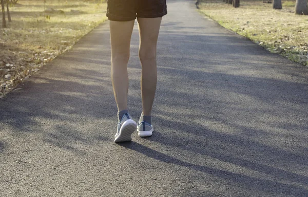 Une Femme Qui Court Matin Pour Faire Jogging Exercice Mode — Photo