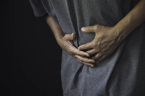 Hombre Que Sufre Dolor Estómago Dolor Estómago Hombre Para Dolor — Foto de Stock