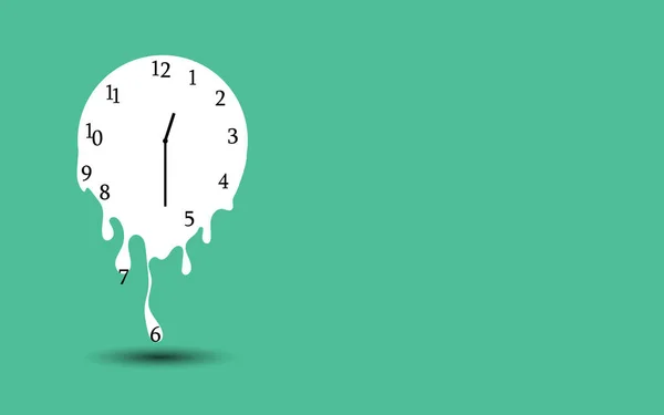 Horloge de fusion illustration vectorielle design plat sur fond vert — Image vectorielle
