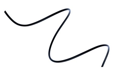 Beyaz arka plan soyutlama üzerinde izole siyah tel kablo.