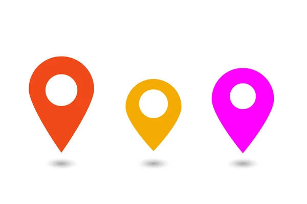 A Térkép mutató ikonjának vektorhalmaza. GPS hely szimbóluma. Síktervezés — Stock Vector