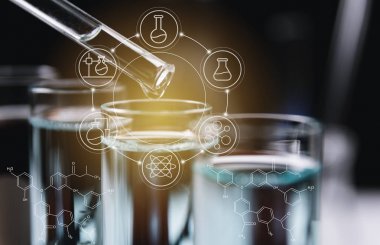 Cam laboratuvar kimyasal test tüpleri ile sıvı için analitik 