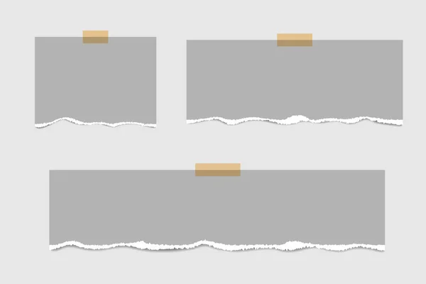 空白方记事本页和磁带。与 beig 粘在一起的便笺纸 — 图库矢量图片