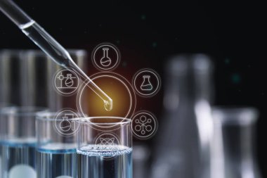 Cam laboratuvar kimyasal test tüpleri ile sıvı için analitik 