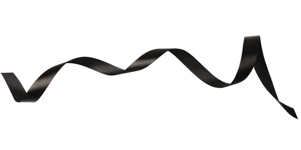 Чорні Стрічки Ізольовані Білому Тлі Відсічним Контуром — стокове фото