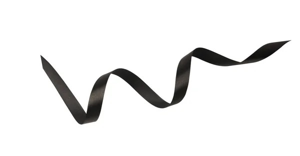 Ein Schwarzes Band Isoliert Auf Weißem Hintergrund Mit Schneideweg — Stockfoto