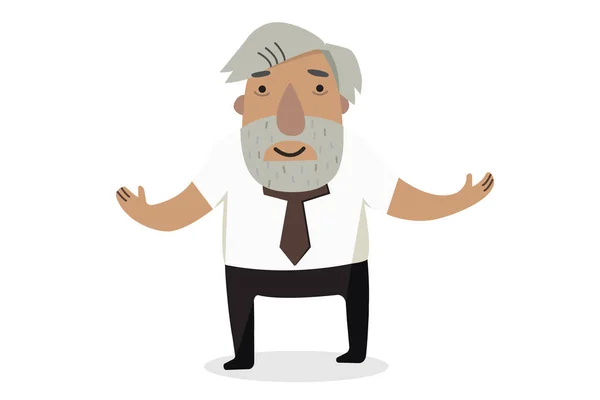 Profesor historiador. Personaje de dibujos animados . — Vector de stock