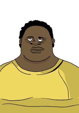 Şişman adam geniş kılığına girmiş. Portre. Vektör çizim