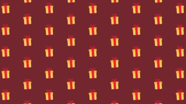 Neşeli Noel düz tasarım animasyon kırmızı arka plan ile sunar. Döngü animasyon