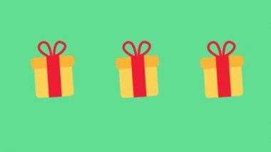 Düz tasarım hediyeler animasyon. Döngü animasyon.