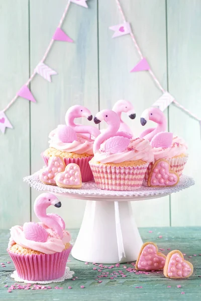 Фламинго Чашки Торты Вечеринки — стоковое фото