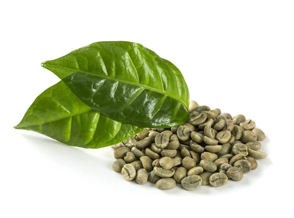 Green Coffee Beans Isolated White Background — Stock Photo, Image