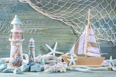 eski püskü arka plan mavi deniz yaşamı dekorasyon