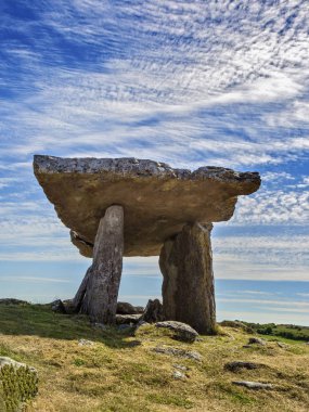 Poulnabrone dolmen, portal tomb in the Burren, County Clare, Ireland clipart