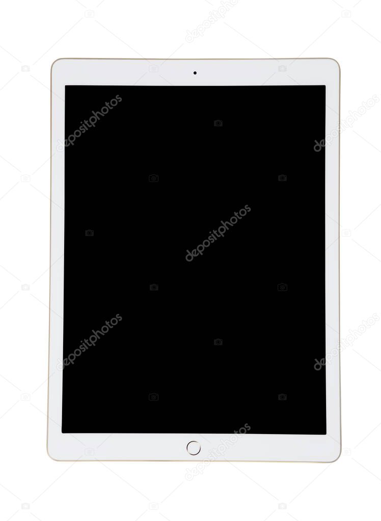 White Ipad tablet with black screen for your picture