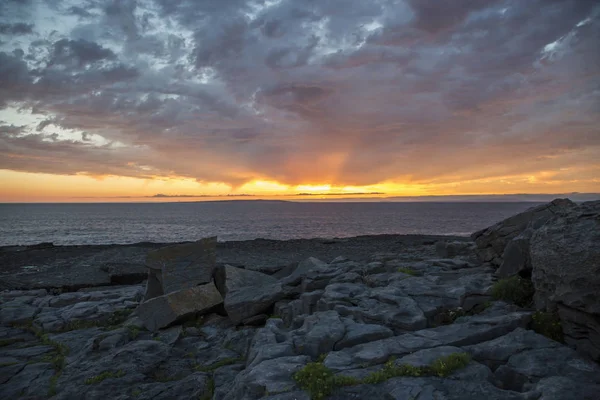 Sonnenuntergang Doolin Küstenort County Clare Irland Der Atlantikküste — Stockfoto