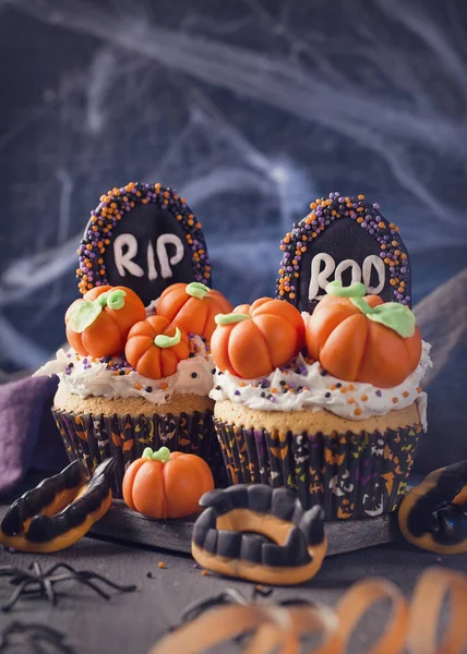 Bonbons Pour Fête Halloween Sur Fond Bois — Photo